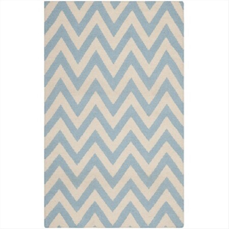 Safavieh 3 Ft. X 5 Ft. Small Rectangle Contemporary Dhurries- Blue And Ivory- Flatweave Rug DHU557B-3
